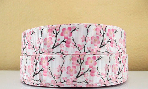 Rose Flower  Printed Polyester Ribbon