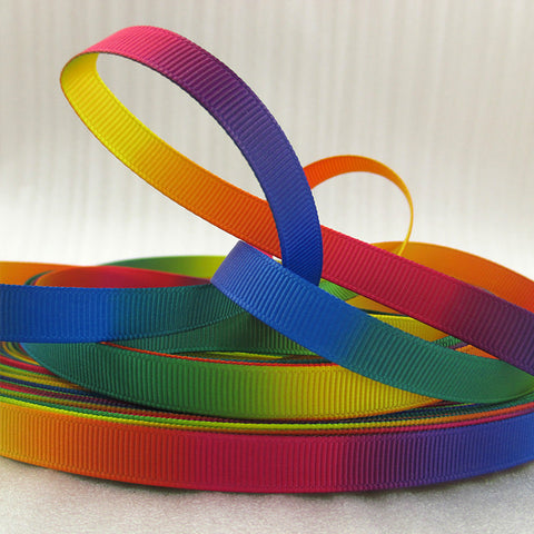 Rainbow Ribbon Grosgrain Double Side Gradient Color