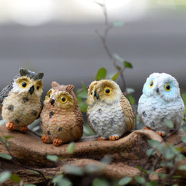 Cute Owls Animal Home Fairy Garden Ornament Decoration