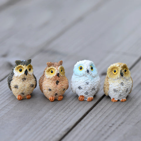 Cute Owls Animal Home Fairy Garden Ornament Decoration