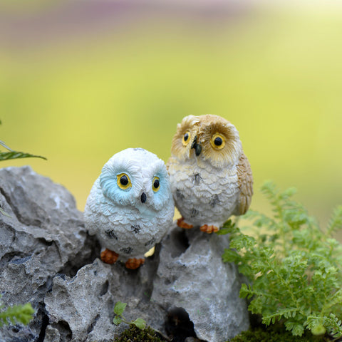 Cute Owls Animal Home Fairy Garden Ornament Decoration