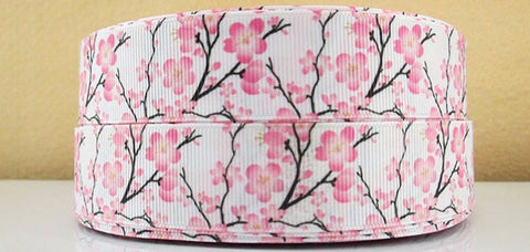 Rose Flower  Printed Polyester Ribbon