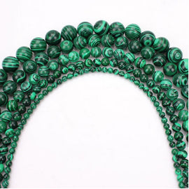 Malachite Gem Round Loose Spacer Beads